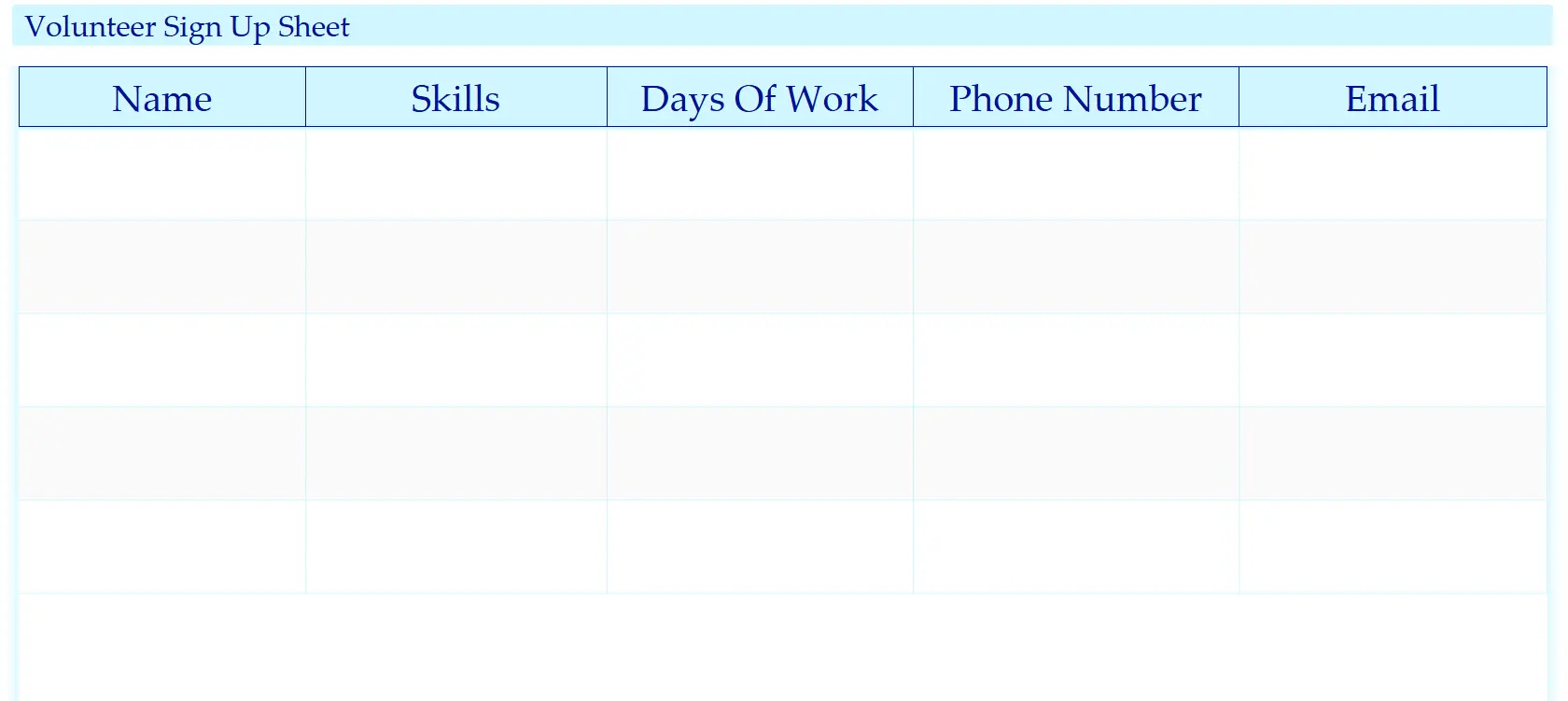 Volunteer Sign Up Starter