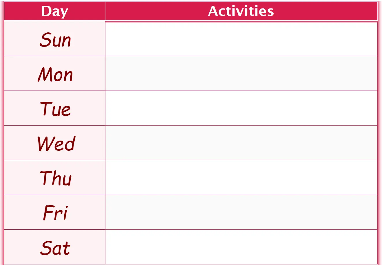 Weekly Planner Starter